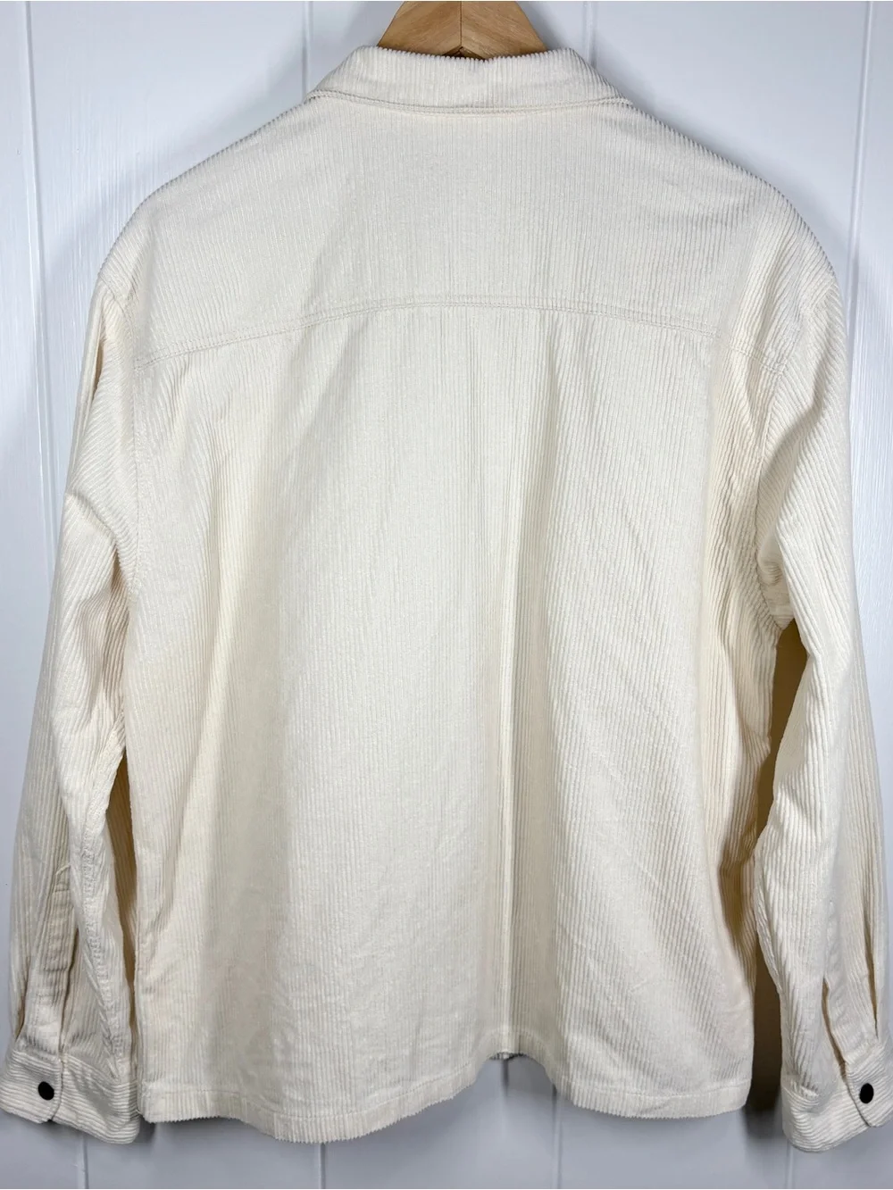 H&M Youth Boys Ivory Corduroy Jacket Size 20 Full Zip Collared